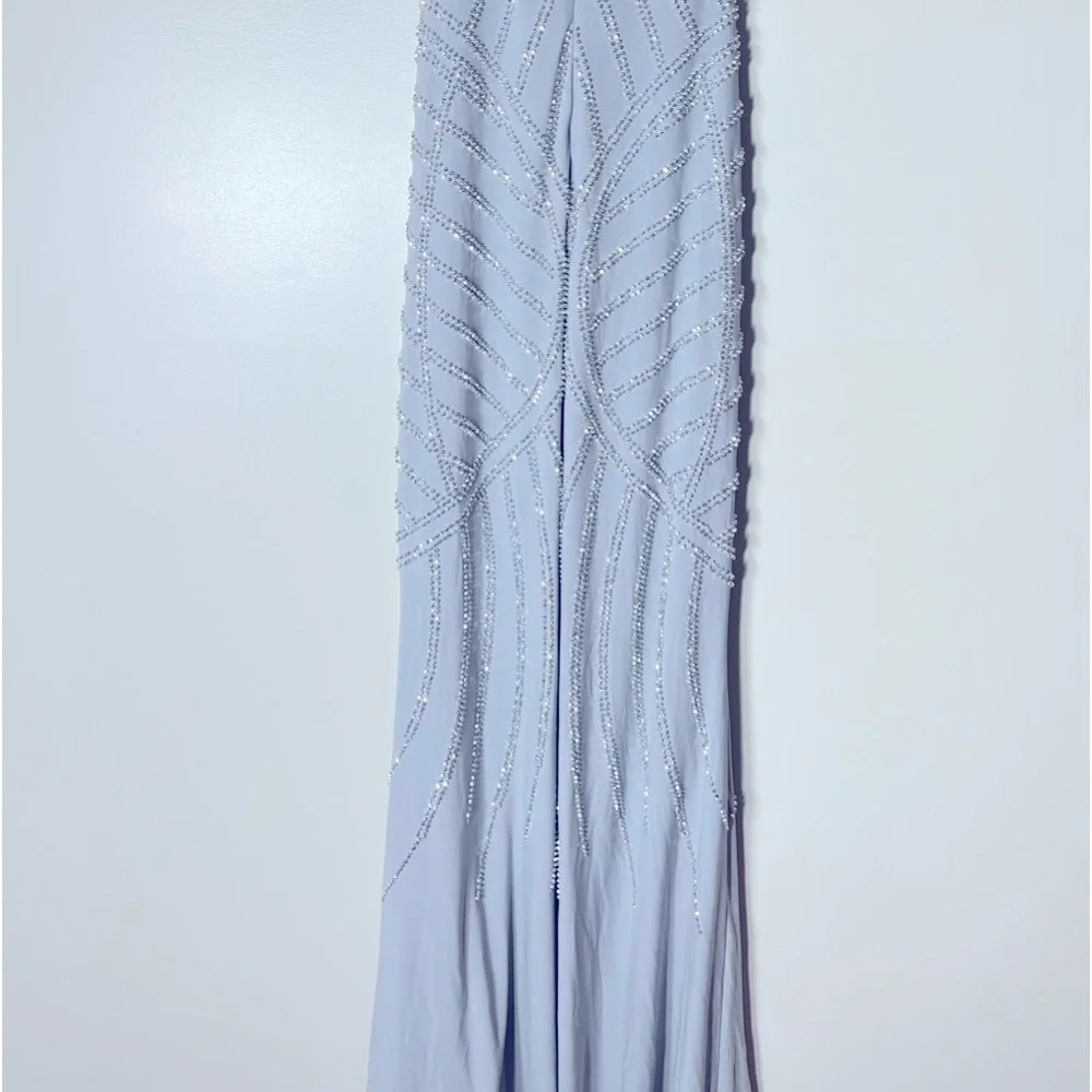 AQUA Embellished Column Gown - 100% Exclusive silver size 4 New - Picture 12 of 16